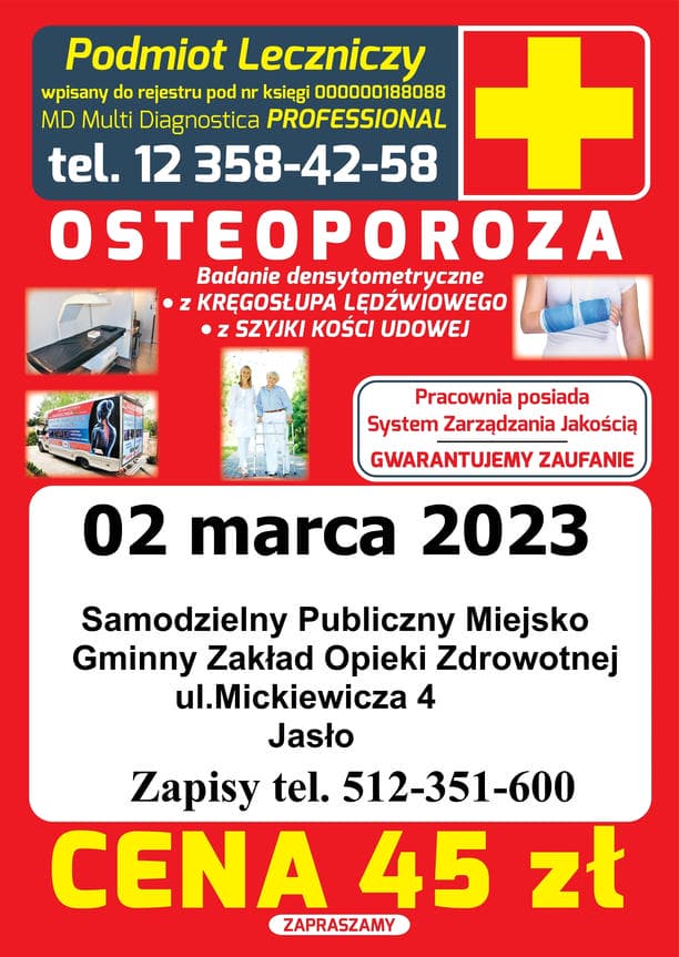 Badanie Osteoporozy w Jaśle