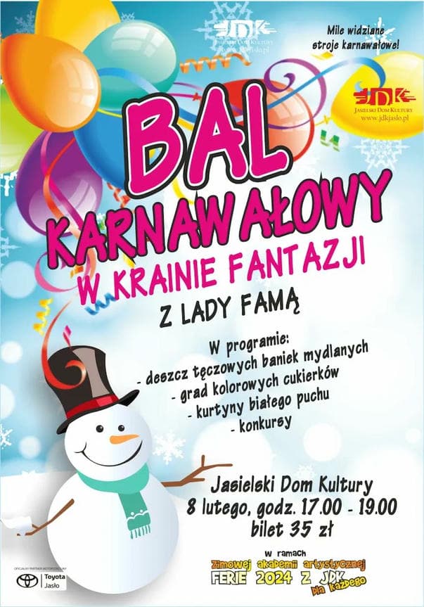 Bal karnawałowy w krainie fantazji z Lady Famą