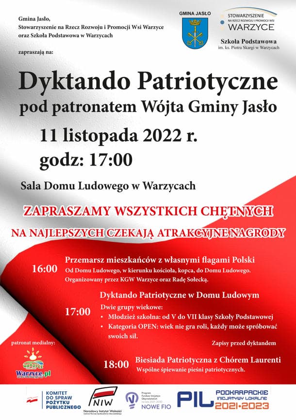 Dyktando Patriotyczne pod patronatem Wójta Gminy Jasło