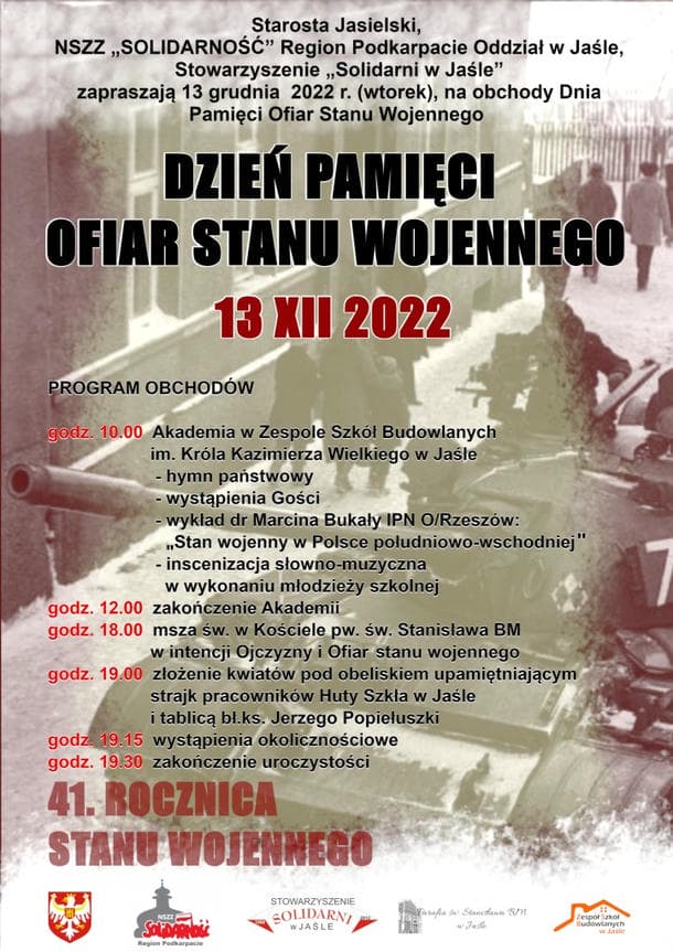 Obchody Dnia Pamięci Ofiar Stanu Wojennego w Jaśle