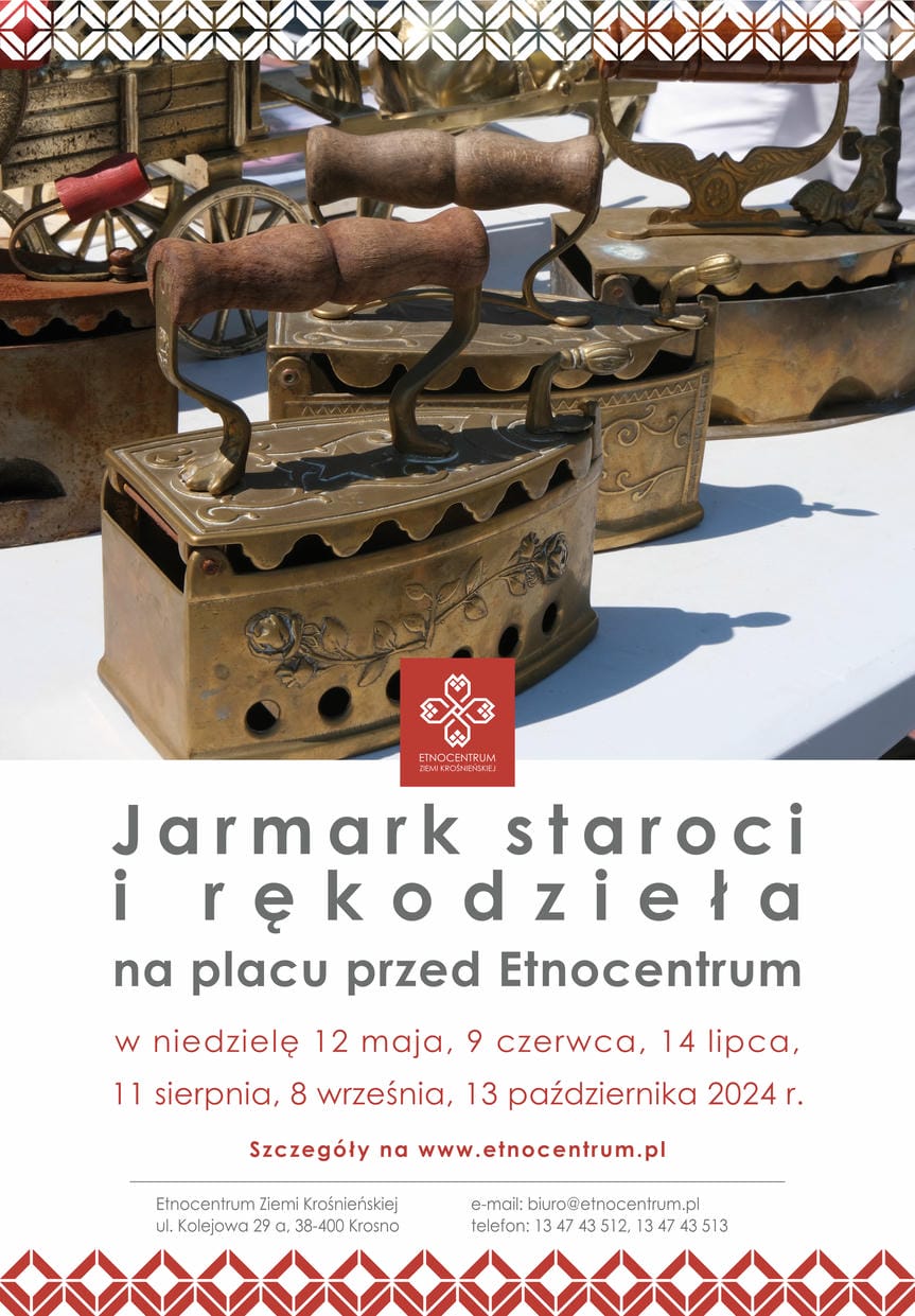 Jarmark staroci i rękodzieła przed Etnocentrum Ziemi Krośnieńskiej