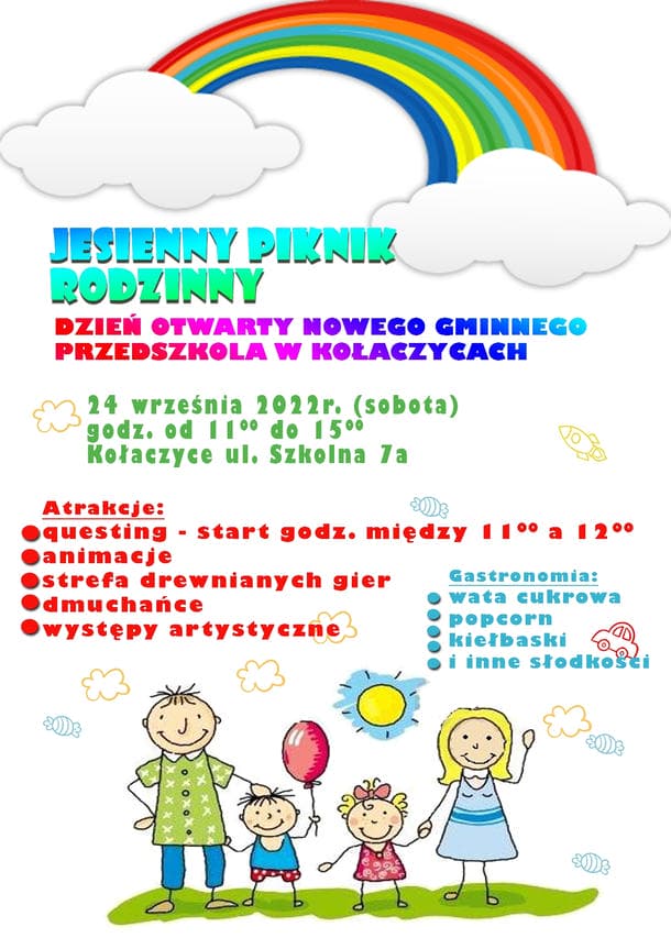 Jesienny piknik rodzinny - dzień otwarty nowego gminnego przedszkola w Kołaczycach