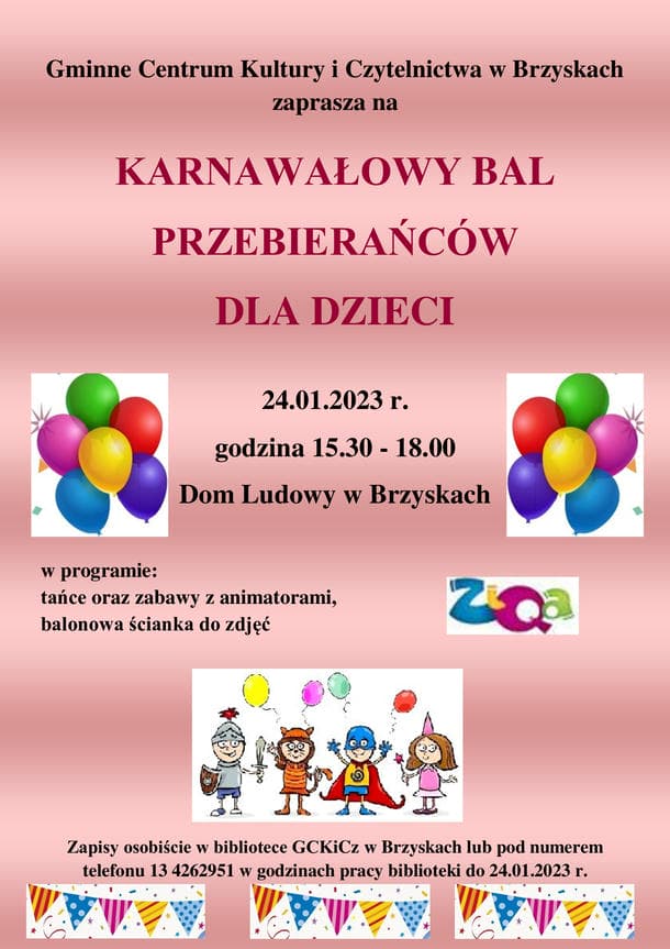 Karnawałowy bal przebierańców dla dzieci w Brzyskach