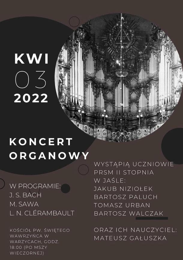 Koncert Organowy w Warzycach