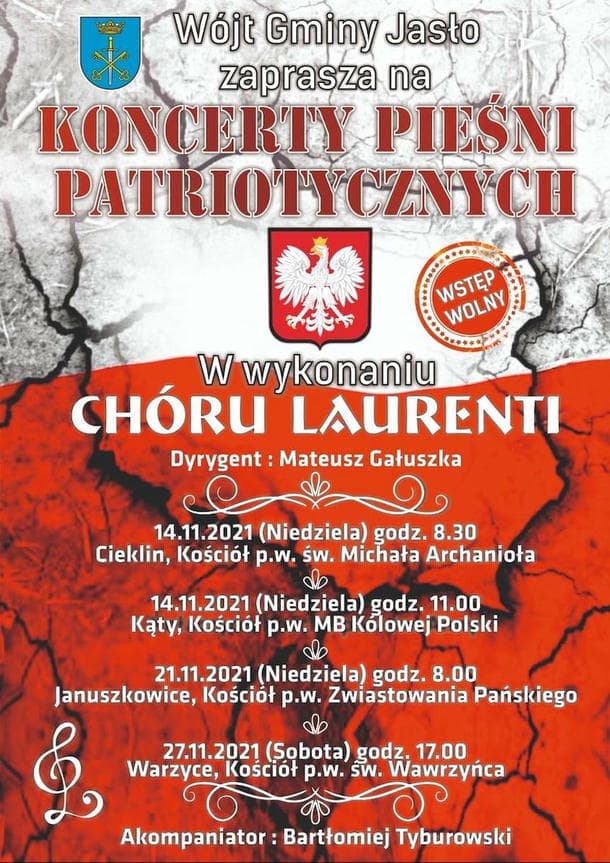 Koncert pieśni patriotycznych w Cieklinie