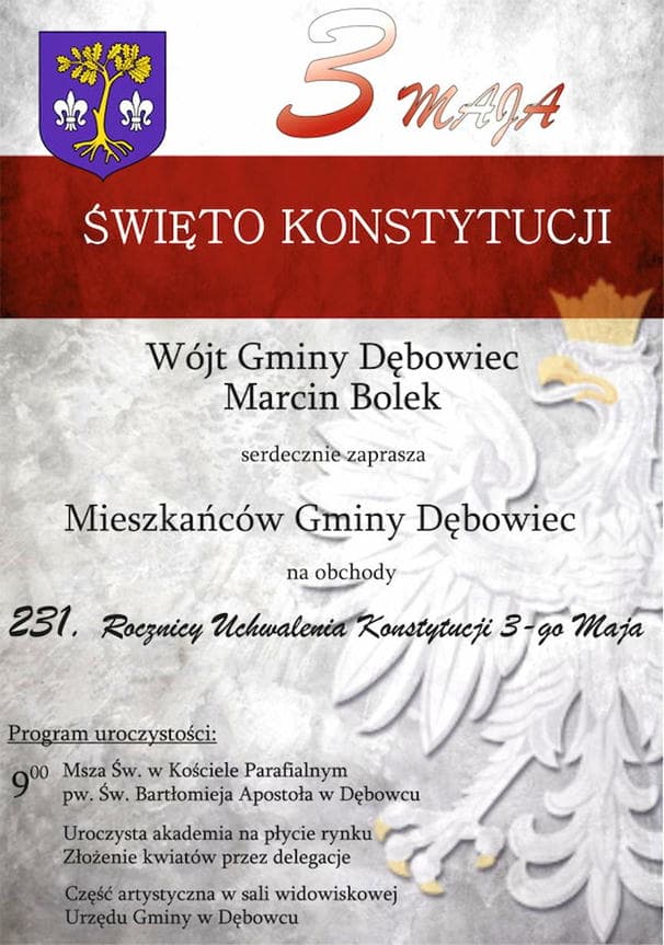Obchody 231. rocznicy uchwalenia Konstytucji 3 maja  w Dębowcu