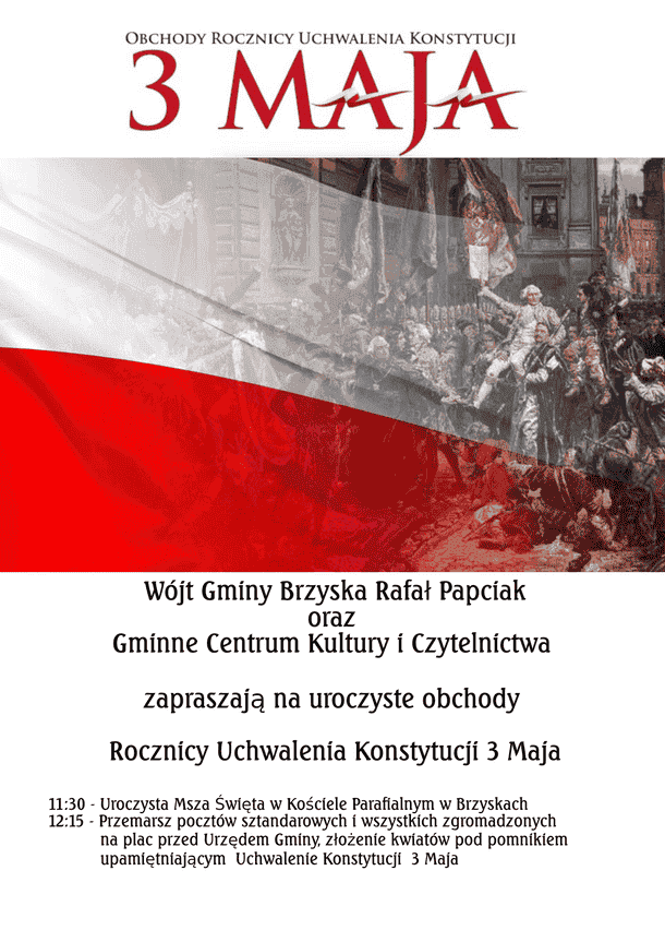 Obchody 232. rocznicy uchwalenia Konstytucji 3 maja w Brzyskach
