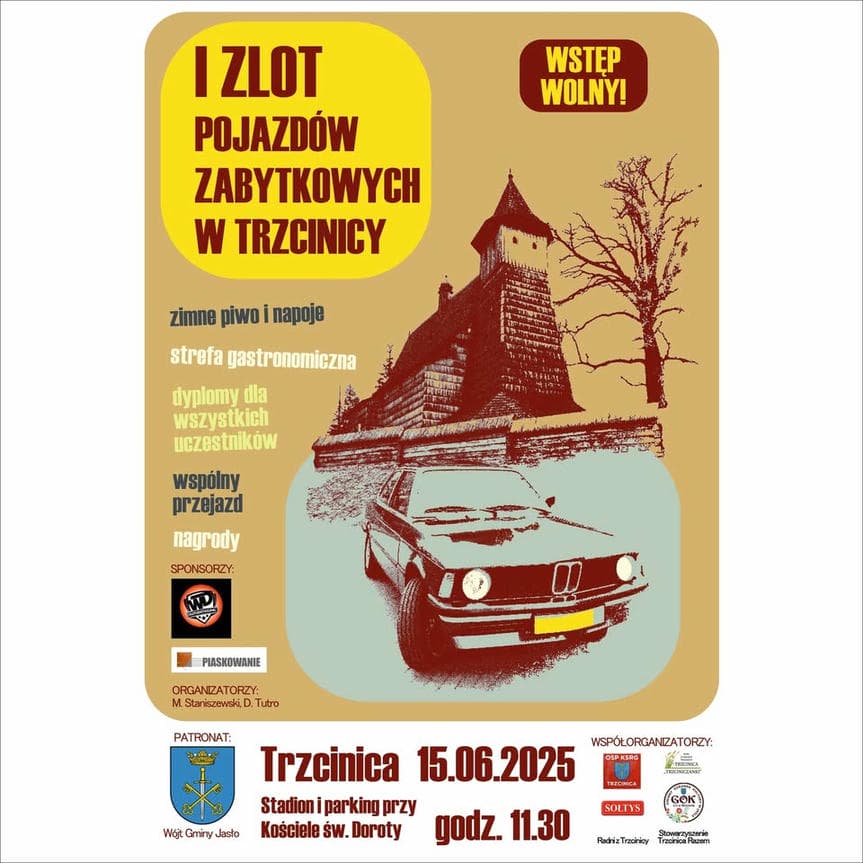 Pierwszy Zlot Pojazdów Zabytkowych w Trzcinicy