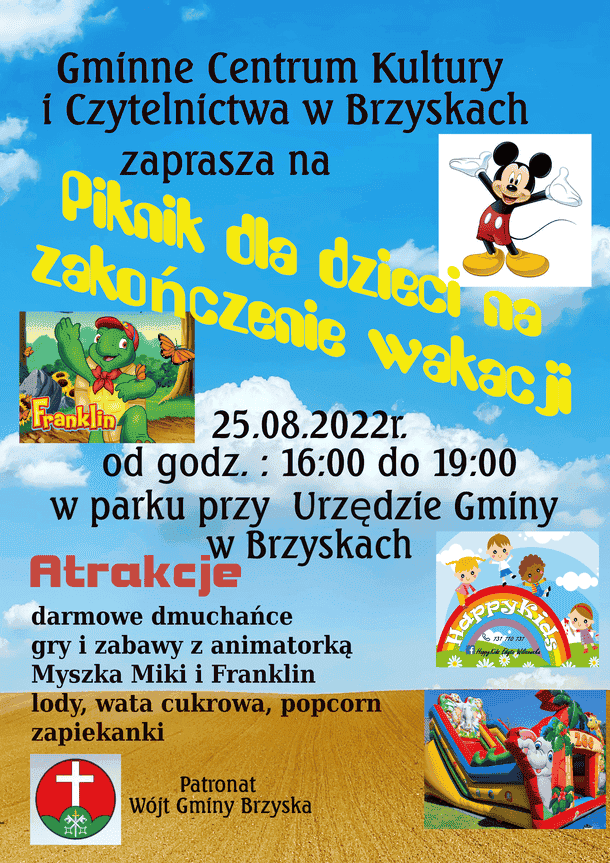 Piknik dla dzieci na zakończenie wakacji w Brzyskach