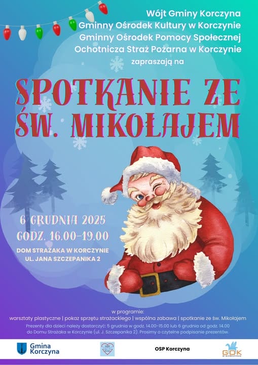Spotkanie ze św. Mikołajem w Korczynie
