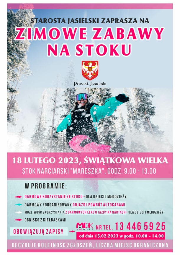 Zimowe zabawy na stoku w Świątkowej Wielkiej