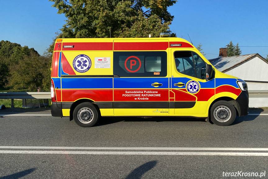 Zderzenie samochodów w Rymanowie