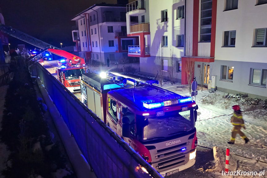 Pożar w bloku przy ulicy Korczyńskiej w Krośnie