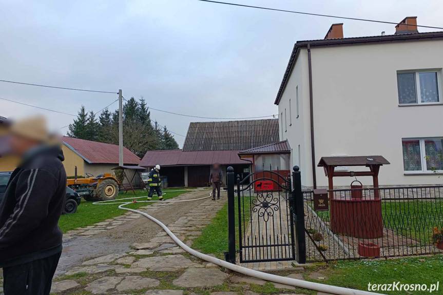 Pożar w budynku gospodarczym w Sieniawie