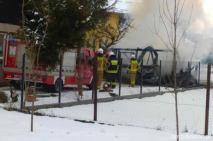 Pożar samochodu osobowego w garażu