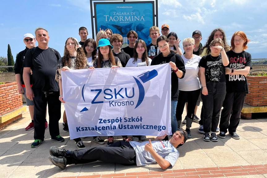 Uczniowie ZSKU w Krośnie na Sycylii