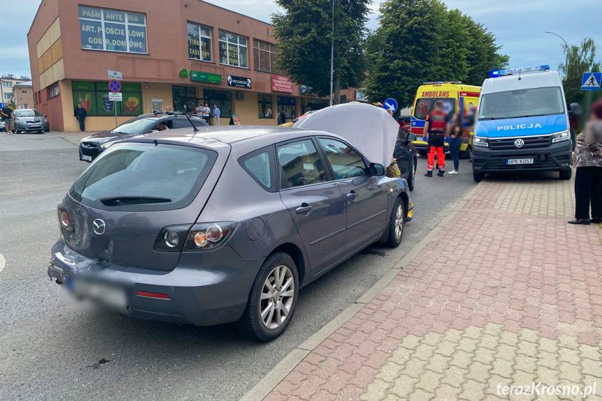 Zderzenie trzech samochodów na Krakowskiej