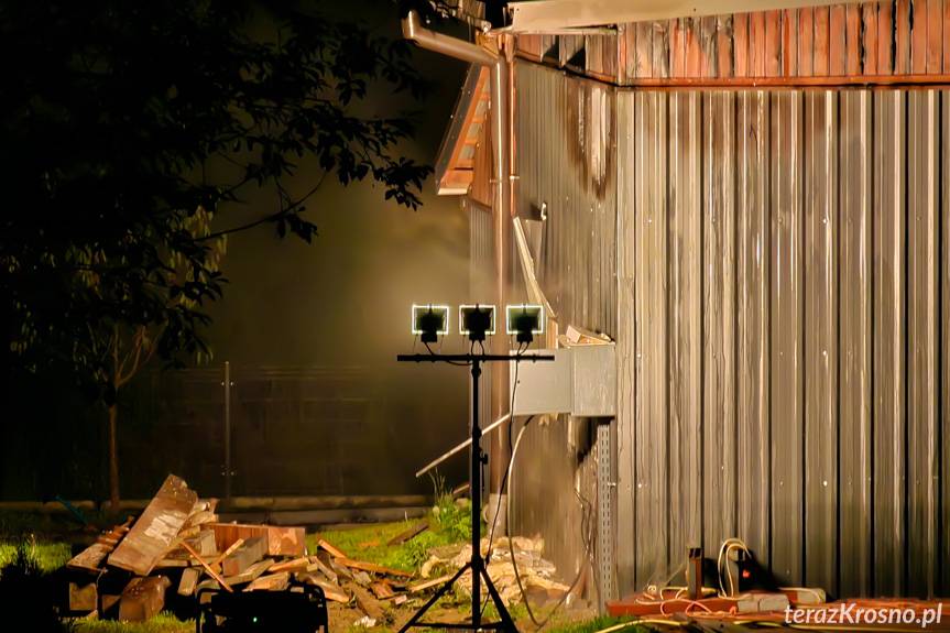 Pożar garażu w Krościenku Wyżnym