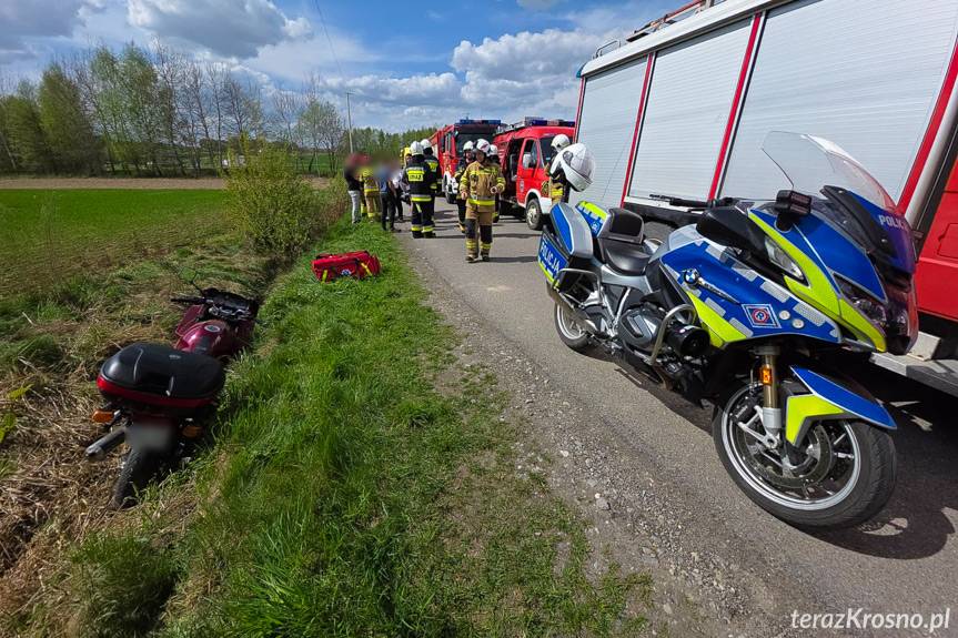 Wypadek motocyklisty w Przybówce