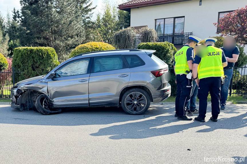 Zderzenie dwóch samochodów w Łężanach