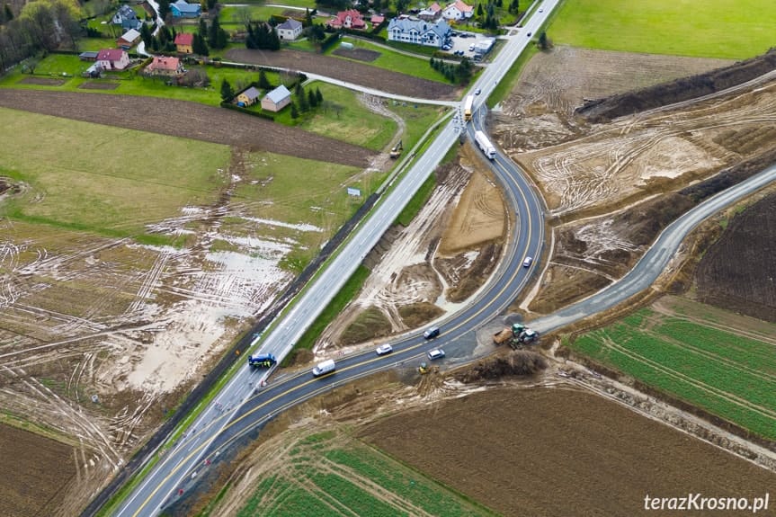 Droga tymczasowa na DK19 w Miejscu Piastowym