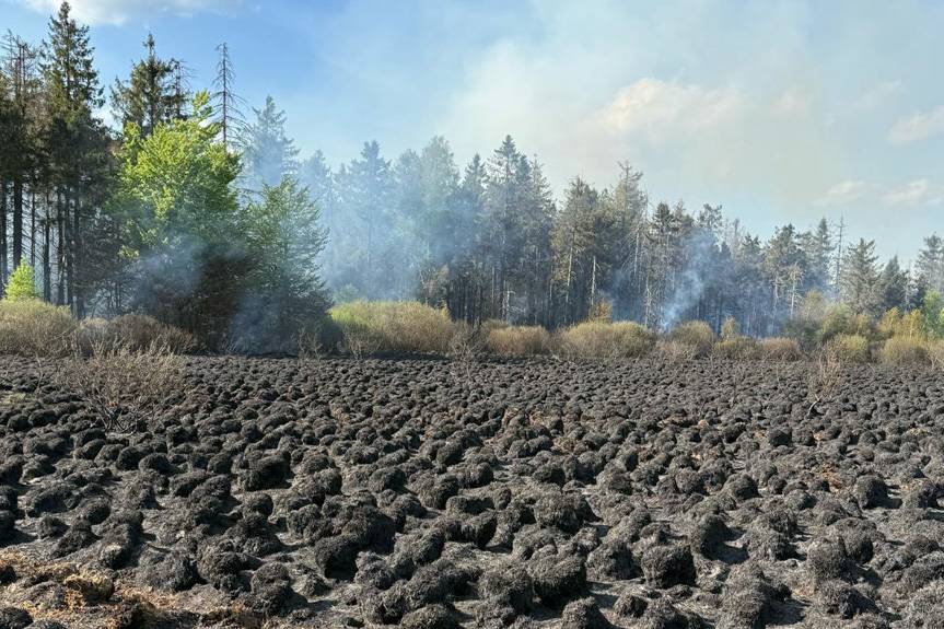 Pożar w Woli Wyżnej przy granicy ze Słowacją
