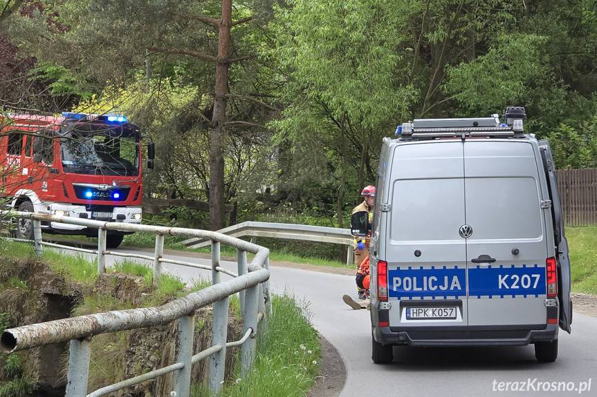 Wypadek rowerzysty w Głowience