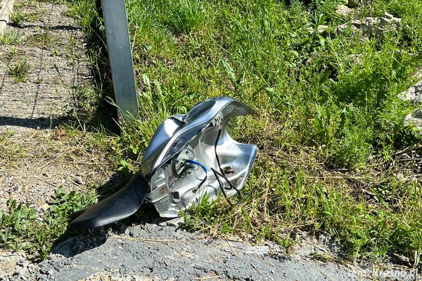 Wypadek motocyklisty w Ladzinie