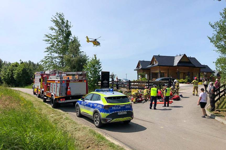 Zderzenie motocyklistów w Baryczce. Na miejscu lądował śmigłowiec LPR