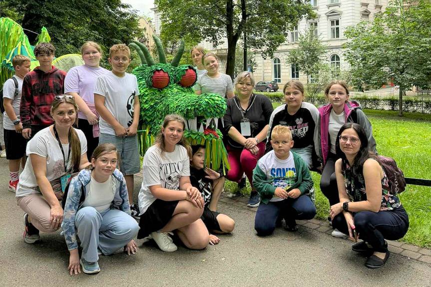 Kolorowy smok z Gminy Jedlicze w sercu Krakowa