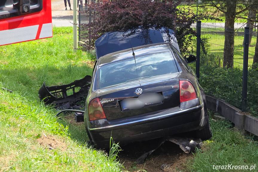 Zderzenie osobówek w Łękach Strzyżowskich