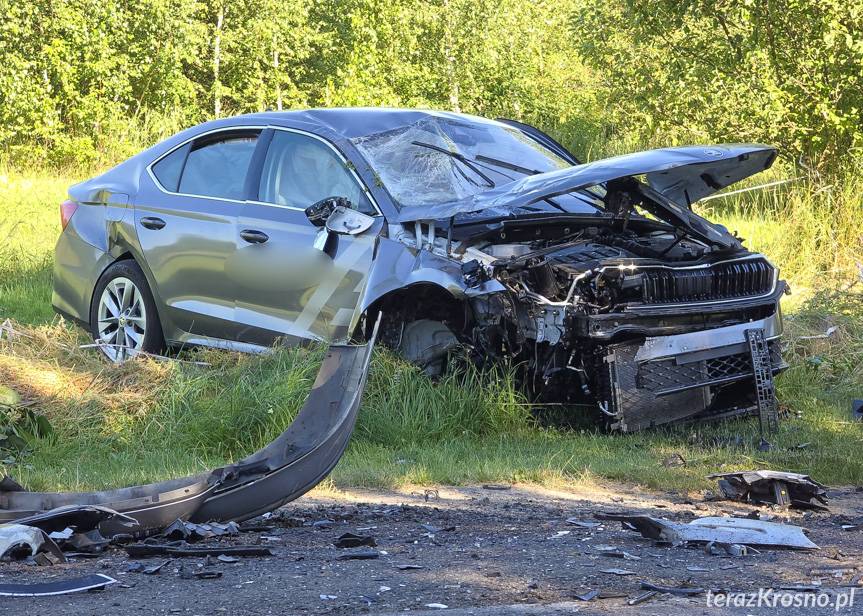 Zderzenie dwóch samochodów w Krośnie