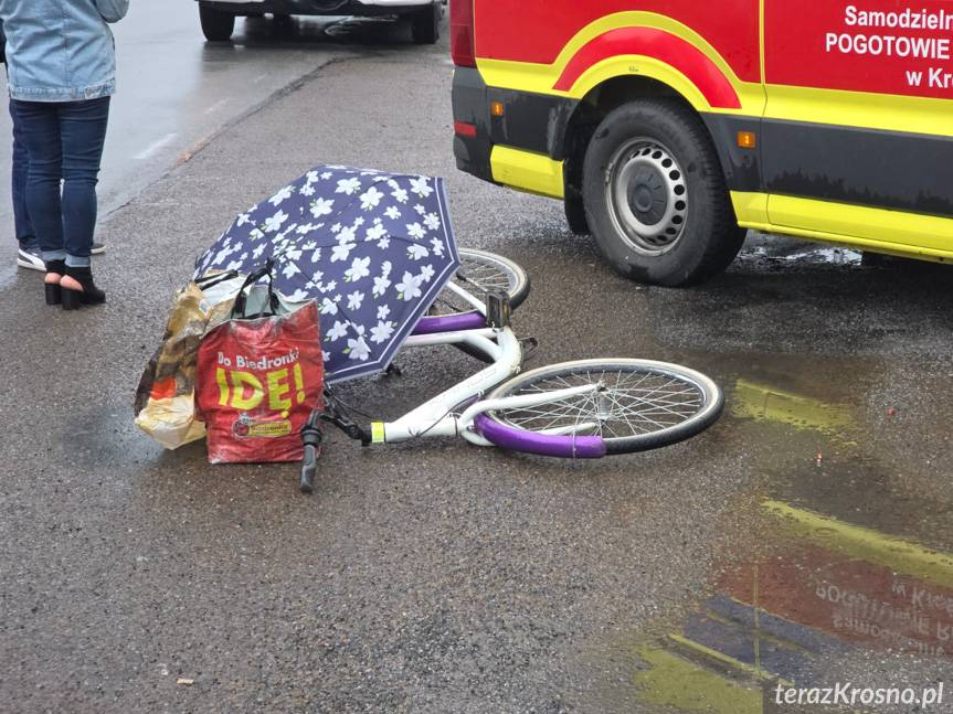 Chlebna. Potrącenie rowerzystki