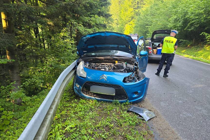 Wypadek drogowy w Przysietnicy. Jedna osoba trafiła do szpitala