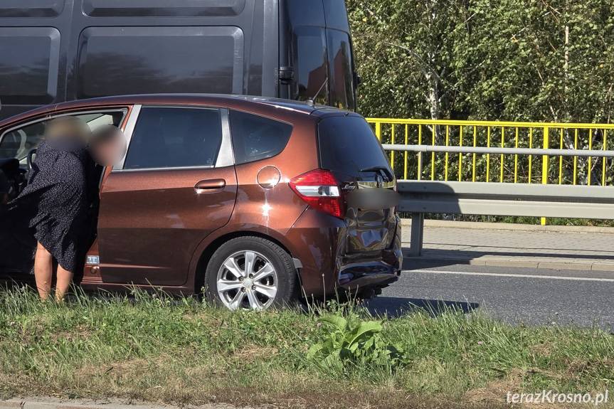 Kolizja trzech samochodów w Krośnie