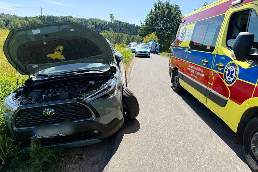 Zderzenie dwóch samochodów w powiecie jasielskim
