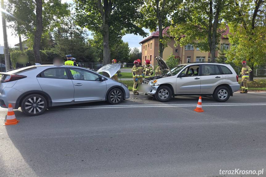 Poranny wypadek na DK19 w Łężanach