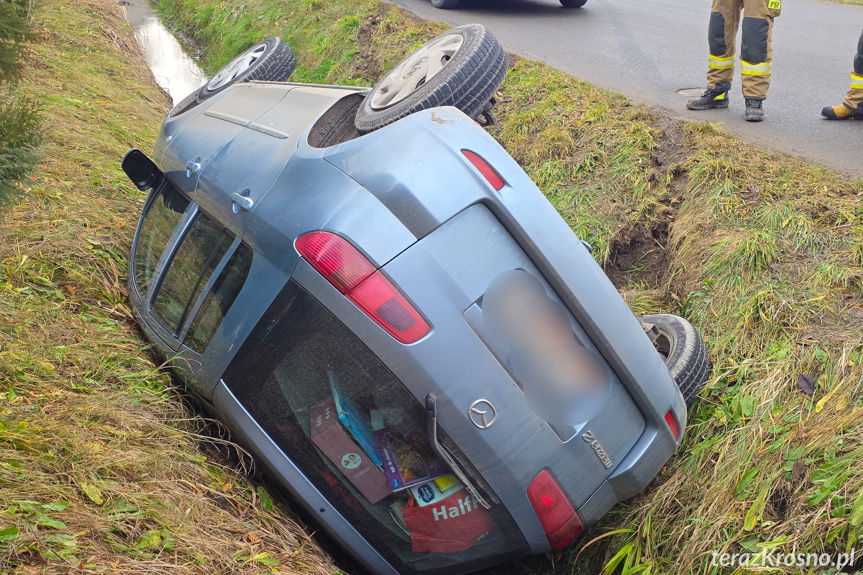 Straciła panowanie nad autem. Pojazd wylądował w rowie