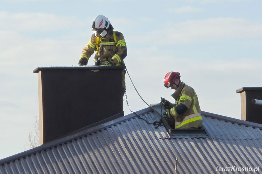 Zapaliła się sadza w kominie. Czujni sąsiedzi zaalarmowali domowników