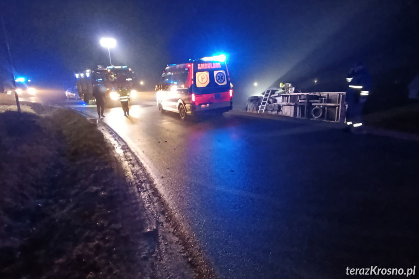 Samochód dostawczy w rowie