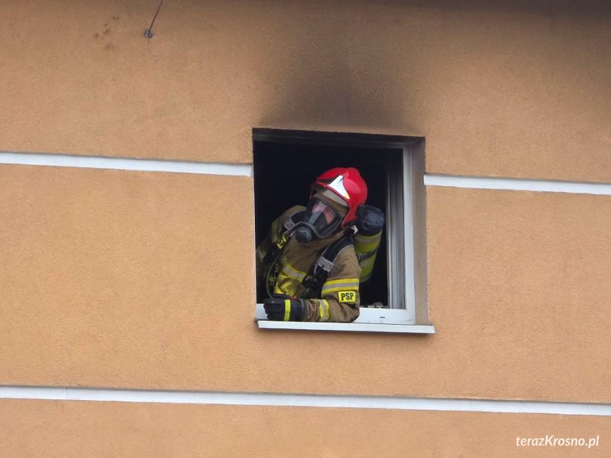 Pożar w budynku basenu w Krośnie