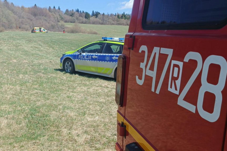 Wypadek paralotniarza w Mszanie