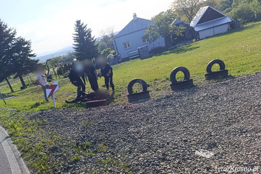 Wypadek motocyklistki w Żeglcach