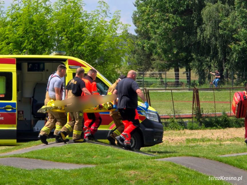 Poważny wypadek na pumptracku w Korczynie