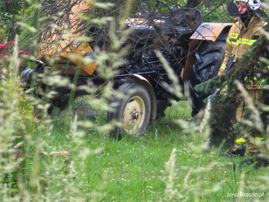 Pożar ciągnika w Komborni