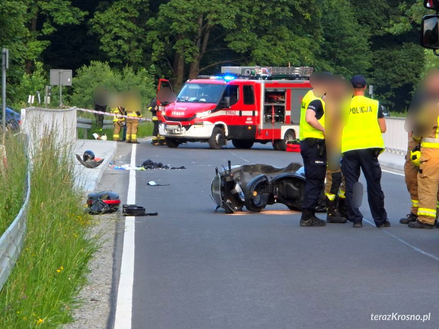 Groźny wypadek w Tylawie. Motocyklista w ciężkim stanie