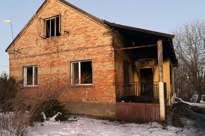 Pożar domu w Duląbce