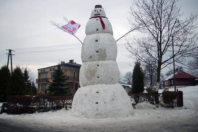 Ogromny bałwan w Faliszówce