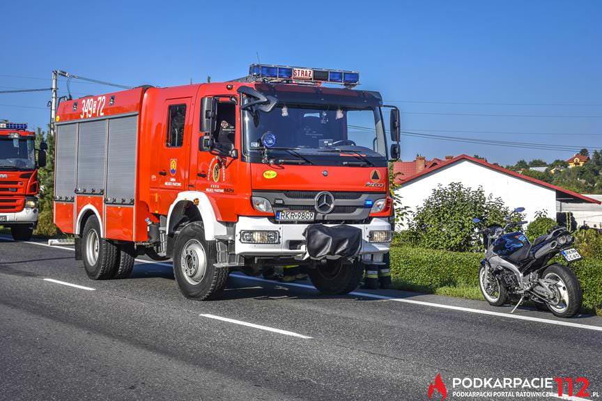 Wypadek z udziałem motocyklisty