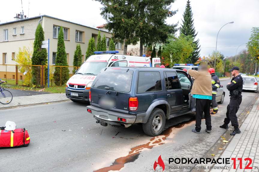 Kolizja trzech samochodów w Krośnie